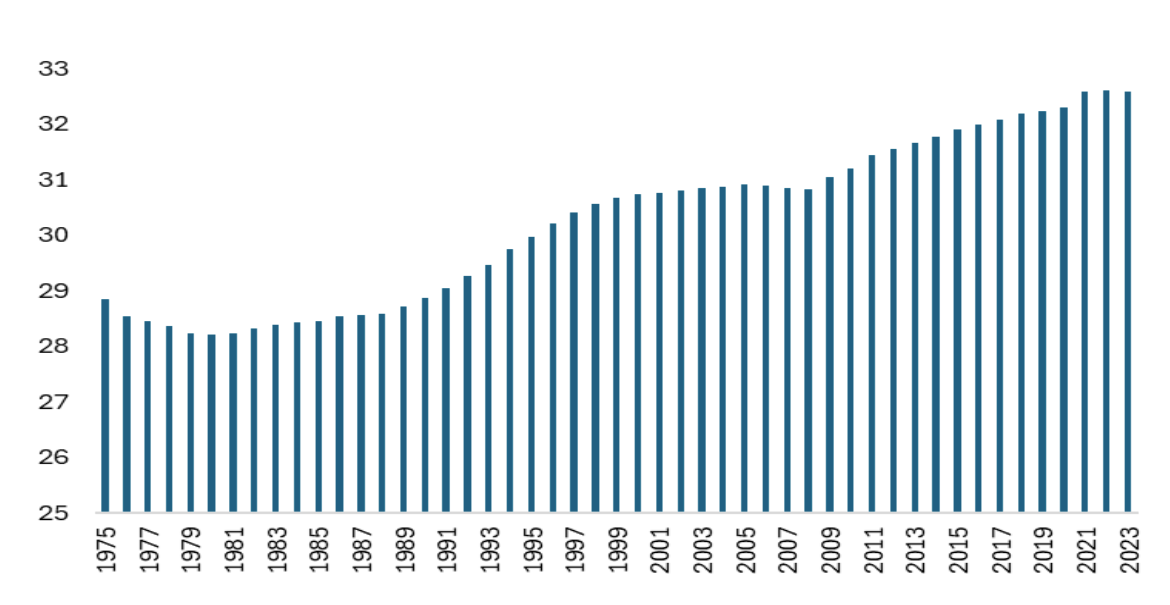 Gráfico 5: Edad media de maternidad